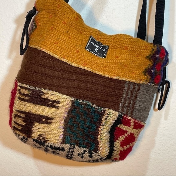 Boho Artistic Patchwork Sweater Bag – One-of-a-Kind Upcycled Susan Todd Tote - Picture 10 of 16